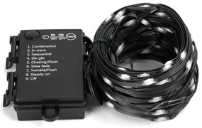 Aigostar - Catena LED esterna 150 LED, 8 funzioni, 15,3m, IP44, bianco freddo