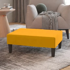 Poggiapiedi Giallo 78x56x32 Cm İn Velluto /