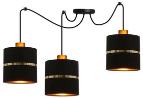 Lampadario a sospensione con filo ASSAM 3xE27/60W/230V nero