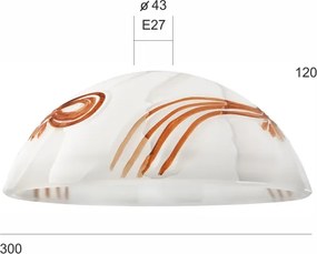 Vetro di ricambio SFERA E27 120x300 mm bianco/arancione