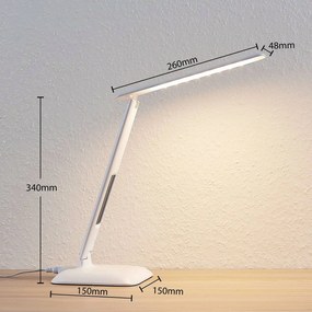 Lindby Ludmilla lampada da tavolo LED, bianco