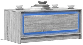 Tavolino Da Salotto Con Luci Led Grigio Sonoma İn Truciolato /