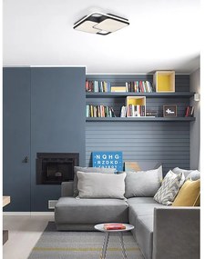 Plafoniera LED design Yanira, nero 50x50 cm, luce con 3 temperature di colore dimmerabile NOVECENTO