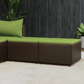 Poggiapiedi Da Giardino Con Cuscini 2 Pz İn Polyrattan Marrone /