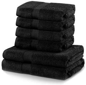 Set di 2 asciugamani neri e 4 asciugamani Marina - DecoKing