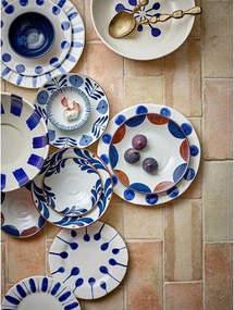 Set di piatti bianchi/blu in gres 3 pz ø 28 cm Linora – Bloomingville