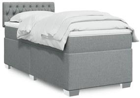 Giroletto A Molle Con Materasso Grigio Chiaro 80x200 Cm Tessuto /