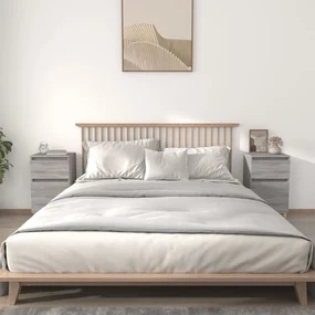 Comodini 2 Pz Grigio Sonoma 40x35x70 Cm /