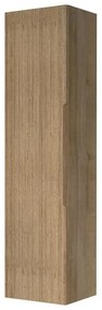 Colonna bagno sospesa H 138 cm rovere cannettato con ripiani Rigo