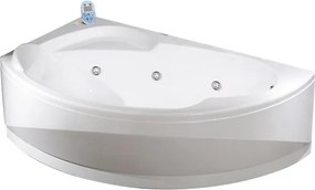 Vasca idromassaggio full optional con schienale sx SAMOA bianco 165 x 85 cm 5 idro jets whirlpool orientabili con 12 jets airpool