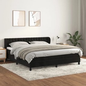 Giroletto A Molle Con Materasso Nero 160x200 Cm İn Velluto /