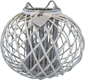 GISELE - lanterna in vimini tondo 20 x 40 cm