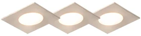 Set di 3 faretti da incasso quadrati in acciaio con LED IP65 - Simply