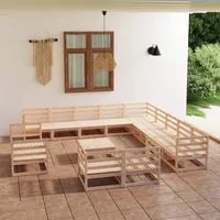 Set Divani da Giardino 14 pz in Legno Massello di Pino 3075969