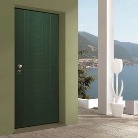 Porta blindata YALE Hawk verde/noce L 80 x H 210 cm apertura destra