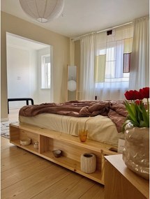 Letto matrimoniale in legno di pino con griglia 140x200 cm Ziggy - Karup Design