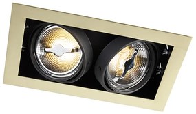 Faretto da incasso orientabile in ottone a 2 luci - ONEON 111-2