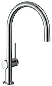 Rubinetto da cucina fisso a collo di cigno Talis M54 argento cromato lucido HANSGROHE