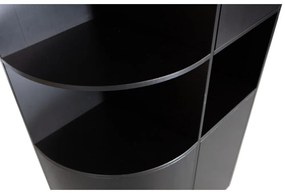 Libreria modulare nera in legno di pino 78x210 cm Finca - WOOOD