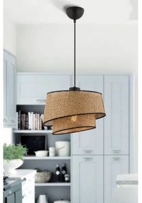 Lampadario a sospensione con cavo BARETTE 1xE27/60W/230V marrone/nero