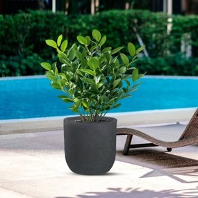 Vaso in resina da esterno interno cilindro d.35x34h Raffaello Grigio