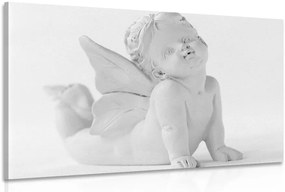 Quadro su tela – Statua d'angelo adorabile in bianco e nero