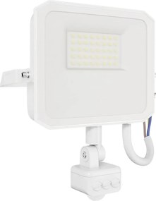 Faro LED 30W IP65 Bianco con Sensore di Movimento e OSRAM chip LED Colore Bianco Caldo 3.000K