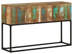 Tavolo Consolle 120x30x75 Cm İn Legno Massello Di Recupero /