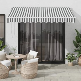 Tenda Da Sole Retrattile Manuale Con Led Antracite E Bianco /