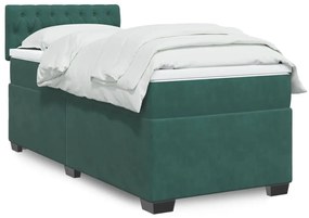 Giroletto A Molle Con Materasso Verde Scuro 100x200 Cm Velluto /