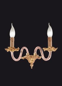 2-light sconce brass casting and crystal - 12.262/2 - Gold Light And Crystal - Arredo Luce Argento anticato