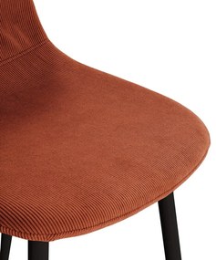 Sedie da pranzo in set color terracotta in imbottito 4 pz Minka – Marckeric