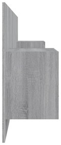 Testiera letto con comodini in legno multistrato grigio sonoma