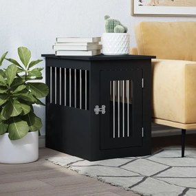 Gabbia Cani Da Arredamento Nera 45x62x59cm Legno Multistrato /