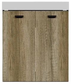 Mobile da bagno sotto lavabo COLAVENE Alaqua marrone opaco L 60 x H 76 x P 50 cm 2 ante, lavabo non incluso