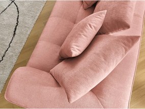 Divano rosa con rivestimento in ciniglia 237 cm Whesley – Bobochic Paris