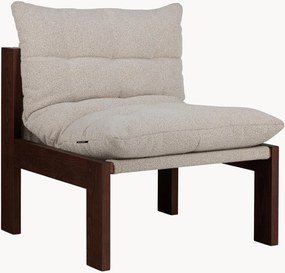 Poltrona lounge in bouclé e legno di faggio Huno