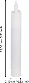Eglo 422218 - SET 2x LED Candele ANTANABE LED/1xAAA 15 cm bianco