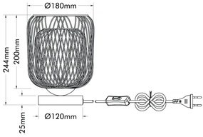 Globo 15965T - Lampada da tavolo DICHTI 1xE27/40W/230V