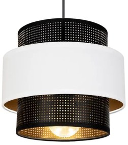 Lampadario a sospensione con filo NESS 3xE27/60W/230V diametro 45 cm nero/bianco