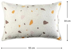 Cuscino per divano da bambini color crema con rivestimento in bouclé e ciniglia Terrazzo Bolster – Wigiwama