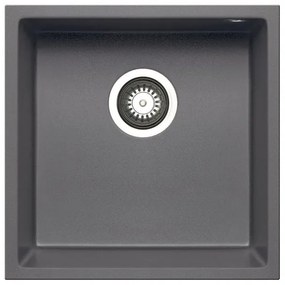 Lavello integrato 1 vasca PYRAMIS Tetragon granito L 40 x L 40 cm grigio