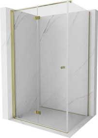 Mexen Mist-F cabina doccia pieghevole a sinistra 110 x 80 cm, trasparente, oro - 8A6T-110-080-50-00-L