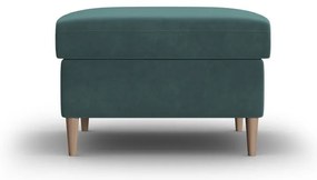 Poggiapiedi color petrolio con rivestimento in velluto Kyoto – Cosmopolitan Design