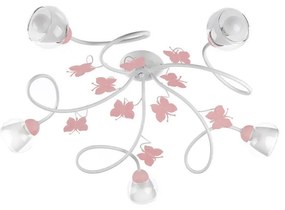 Plafoniera bambino Plafoniera bambino BUTTERFLY 5 x E14 5 x E14 rosa