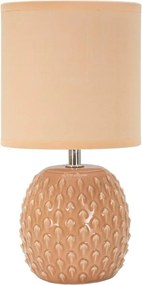 Lampada da tavolo color pesca in ceramica con paralume in tessuto (altezza totale 27 cm) Pontus – Mauro Ferretti