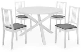 Set Per Sala Da Pranzo 5 Pz İn Mdf Bianco /