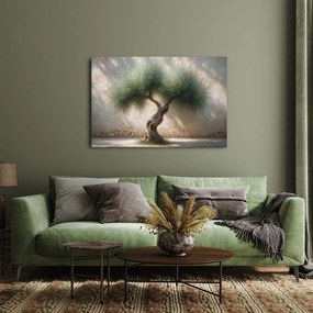 Quadro su tela – Ulivo in cortile di pietra