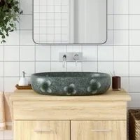 Lavabo da Appoggio Blu Ovale 59x40x14 cm Ceramica 155105