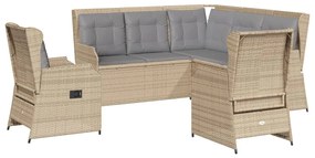 Set divani da giardino 5 pz con cuscini in polyrattan beige